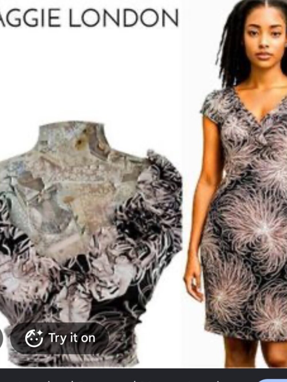 Maggy London Ruffled Floral Sheath Dress Size 10